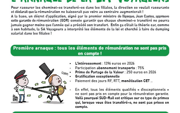 Garantie de rémunération dans les filiales l’arnaque de la sa Voyageurs