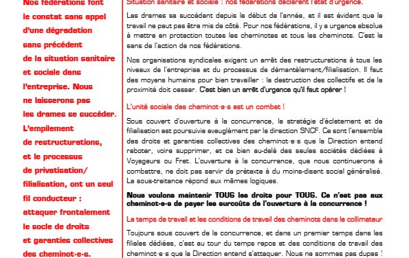 COMMUNIQUÉ UNITAIRE : DÉTERMINÉS À AGIR !