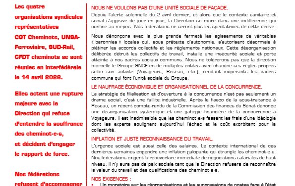 COMMUNIQUÉ UNITAIRE : SANS RÉPONSES À LA HAUTEUR DE L’URGENCE
