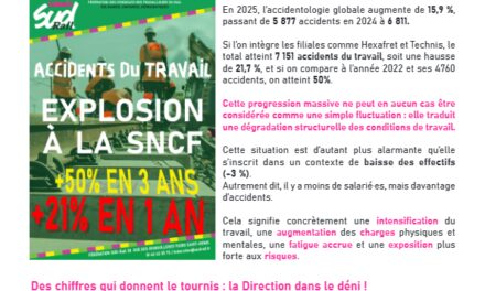 ACCIDENTS DU TRAVAILLES CHEMINOT-E-S PAIENT LE PRIX FORT !