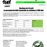 La lettre d&rsquo;information des personnels du CASI PSE / Elections du 10 avril