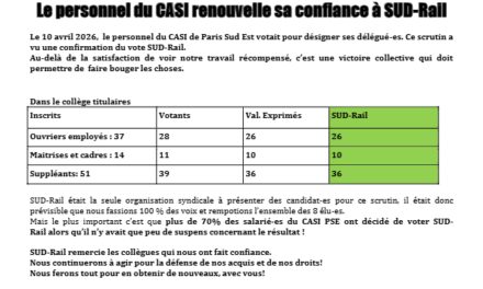 La lettre d&rsquo;information des personnels du CASI PSE / Elections du 10 avril