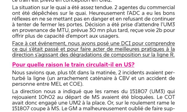 DCI Circulation en US sur la ligne R