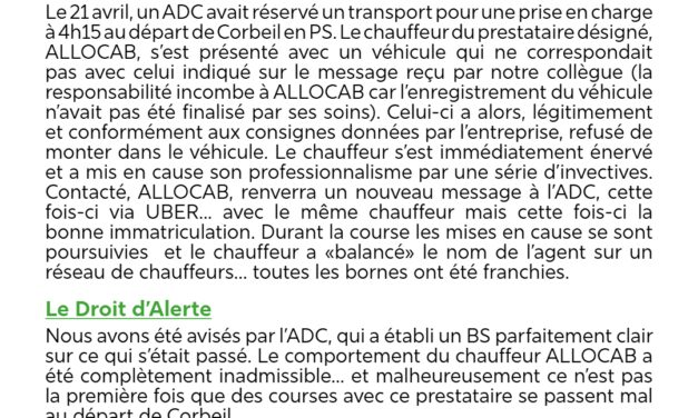 DROIT D&rsquo;ALERTE / ALLOCAB en roue libre, la direction fait l&rsquo;autruche