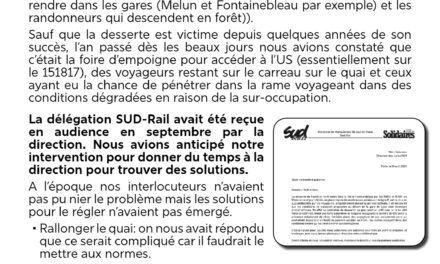 Droit d&rsquo;Alerte / Desserte de l&rsquo;arrêt en forêt