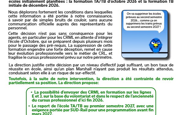 DCI Écoles traction supprimées !