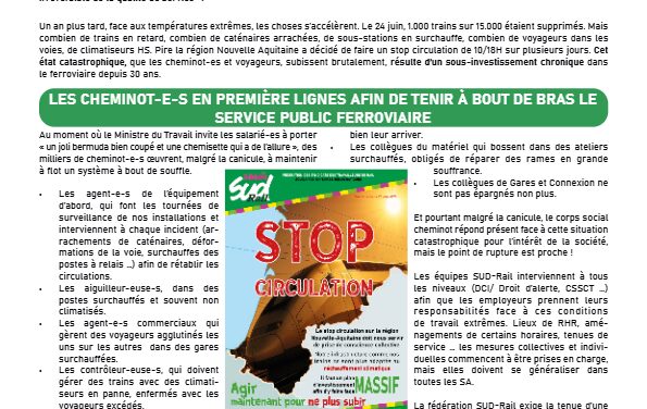 ÇA CRAQUE DE PARTOUT ! NON AU SERVICE MINIMUM