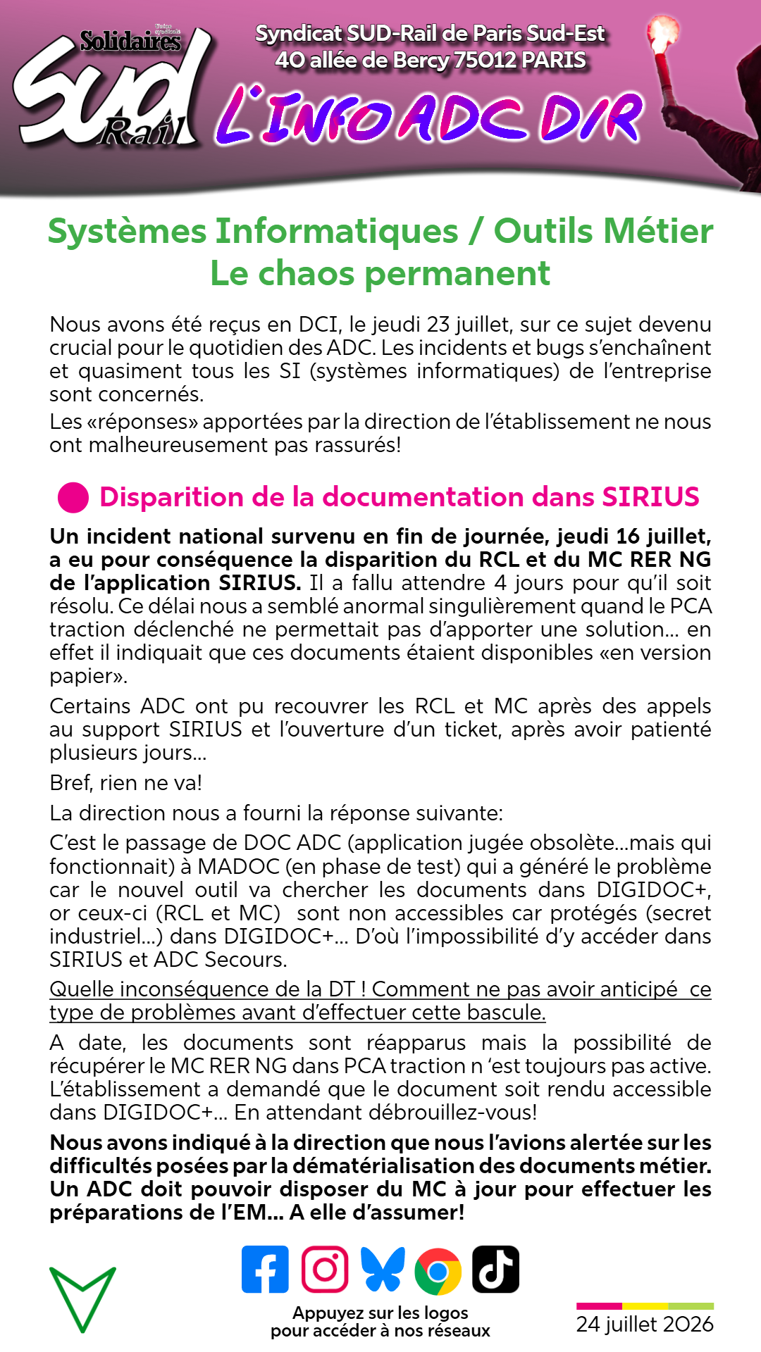 DCI DEDP D/R Système informatiques