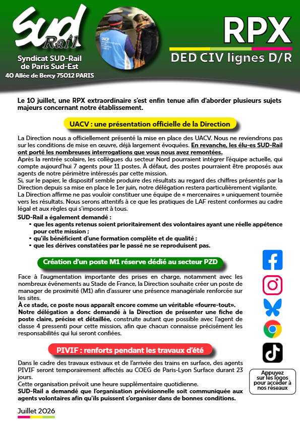CR RPX Extra DED civ D/R Juillet 2026