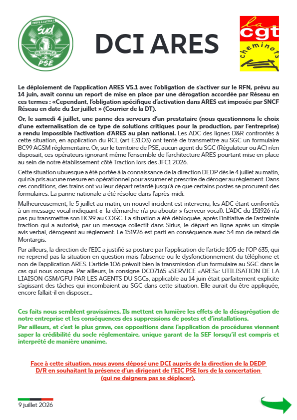 DCI ARES Une faille importante !