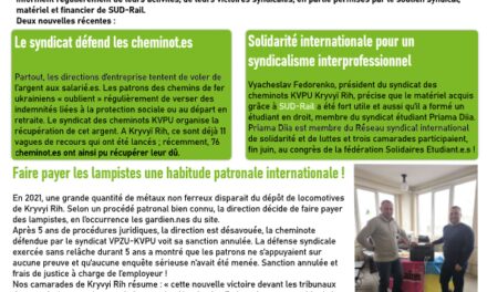 La solidarité syndicale internationale est utile aux travailleuses et travailleurs !