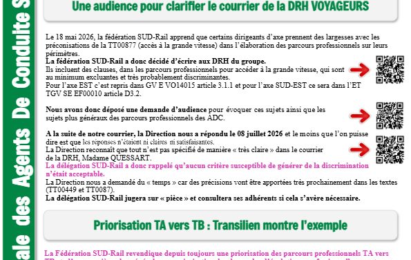 LN ADC : Retour sur l’audience sur le parcours pro grande vitesse